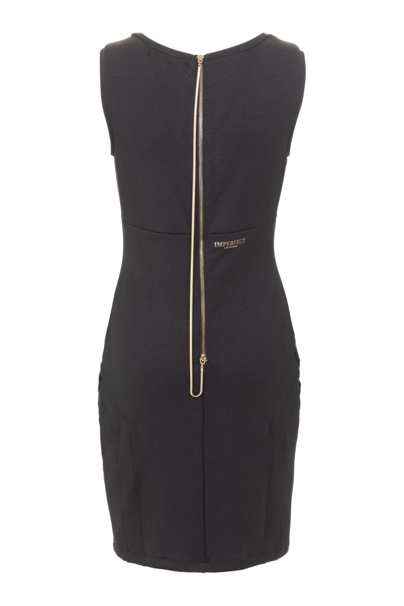 Imperfect Black Polyester Dress - Fizigo