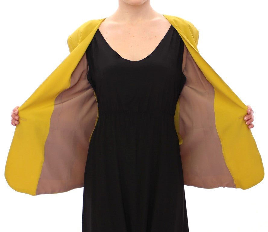 Lamberto Petri Mustard Yellow Silk Blazer Jacket - Fizigo