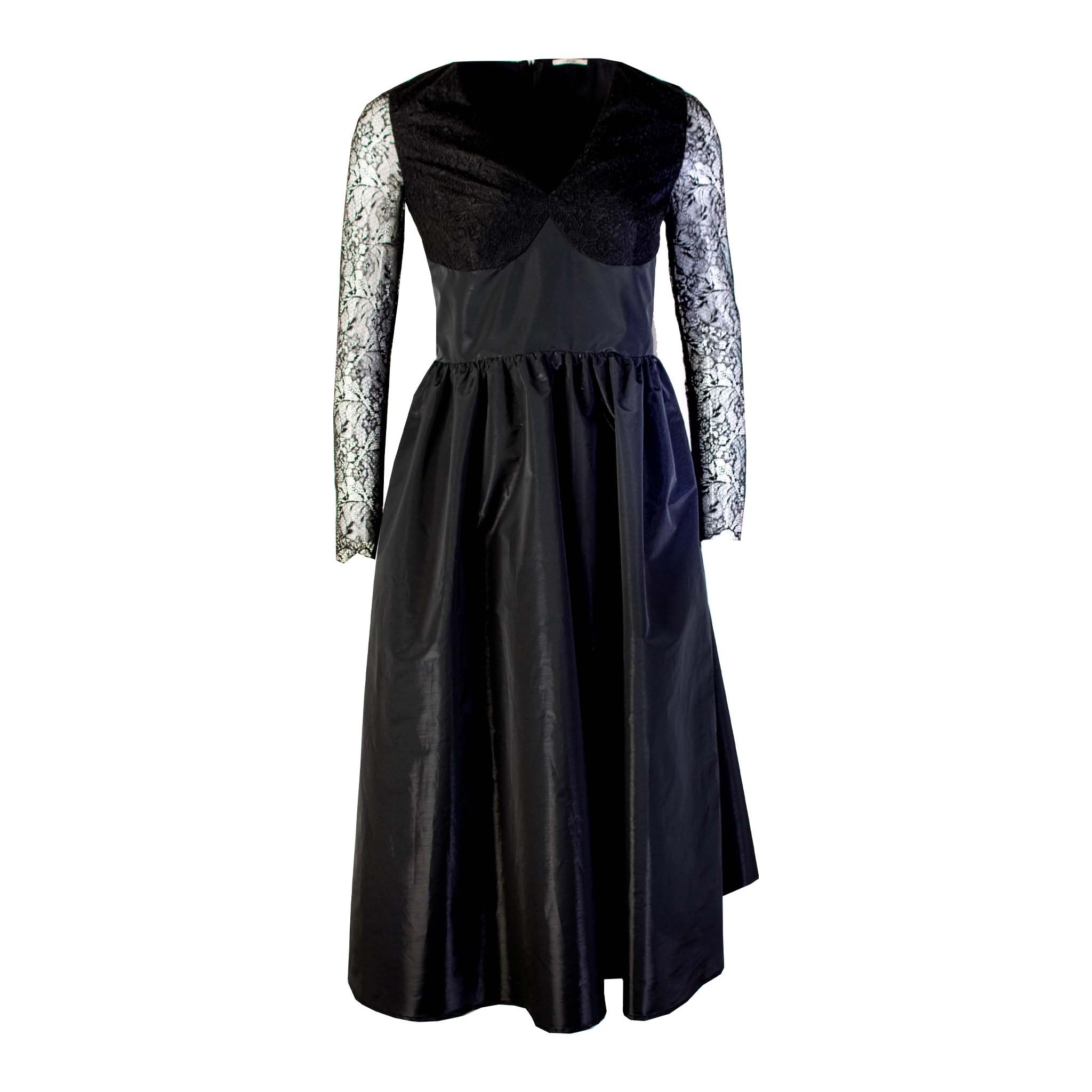 Lardini Black Long Dress with Lace details - Fizigo