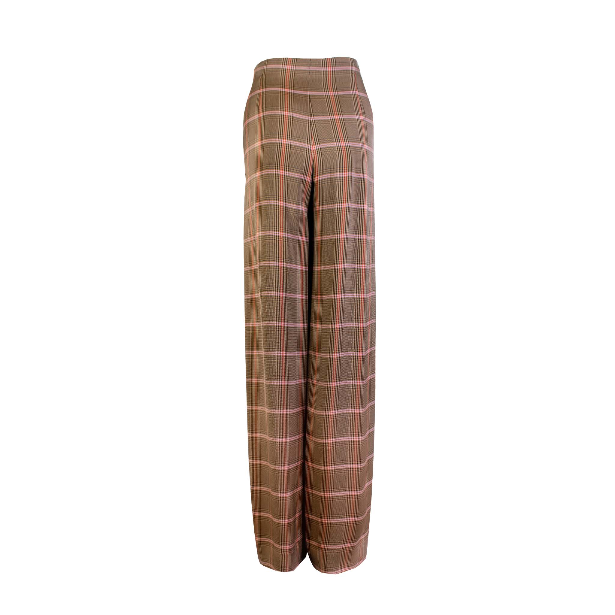 Lardini Micro Checked Viscose Palazzo Trousers - Fizigo