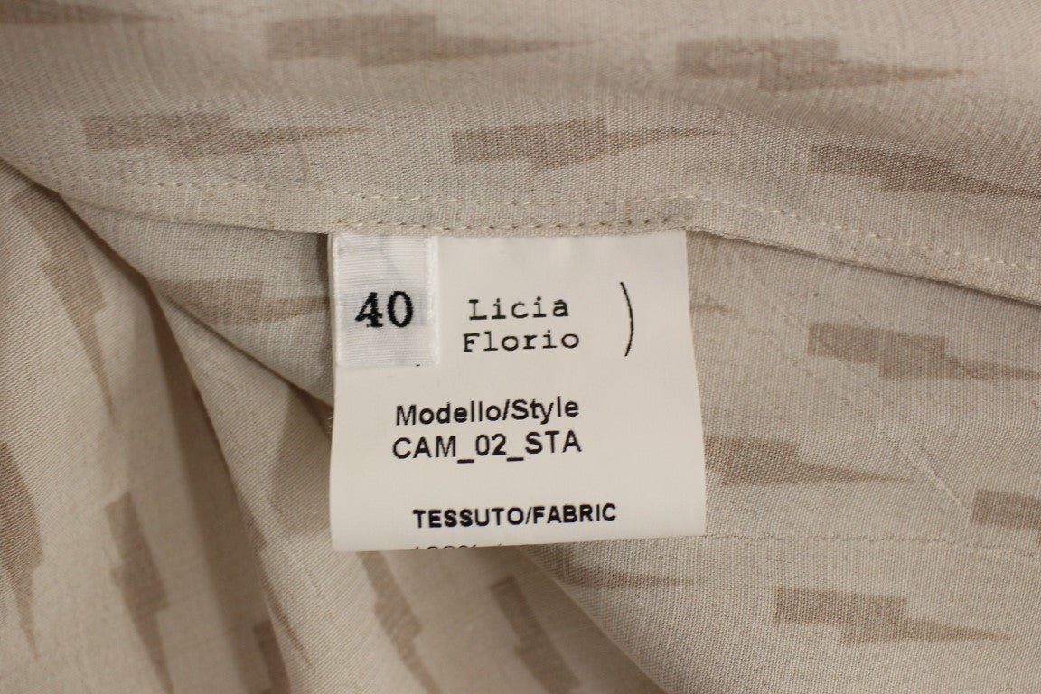 Licia Florio Pink Long Sleeve Button Front Blouse Shirt - Fizigo