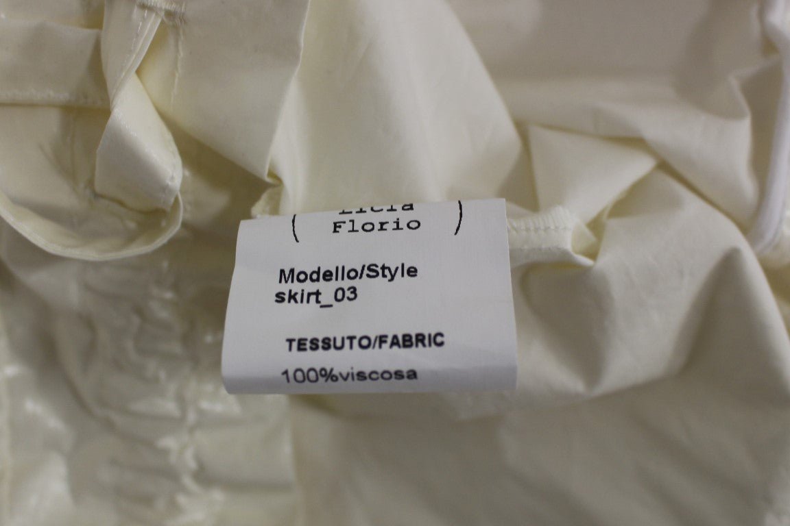 Licia Florio White Above-Knee Stretch Waist Strap Skirt - Fizigo
