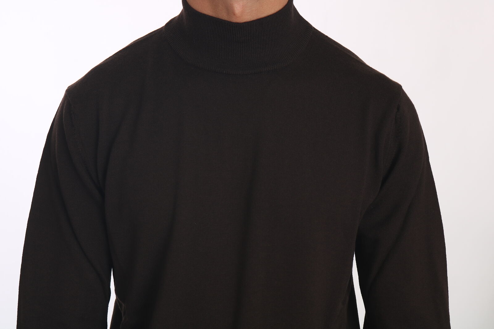 MILA SCHÖN Brown Turtle Neck Pullover Wool Sweater - Fizigo