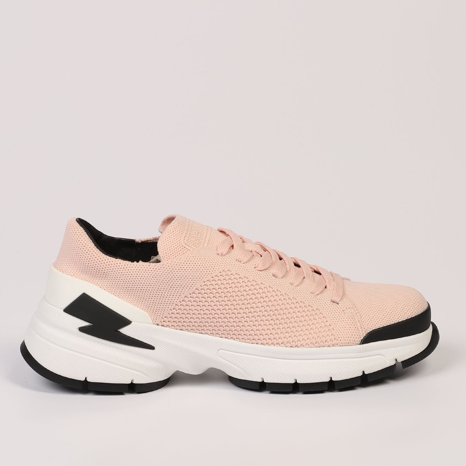 Neil Barrett Pink Textile and Leather Sneaker - Fizigo
