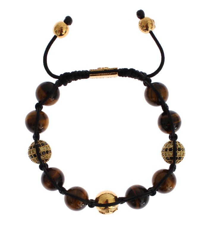 Nialaya CZ Brown Tigers Eye 925 Silver Bracelet - Fizigo