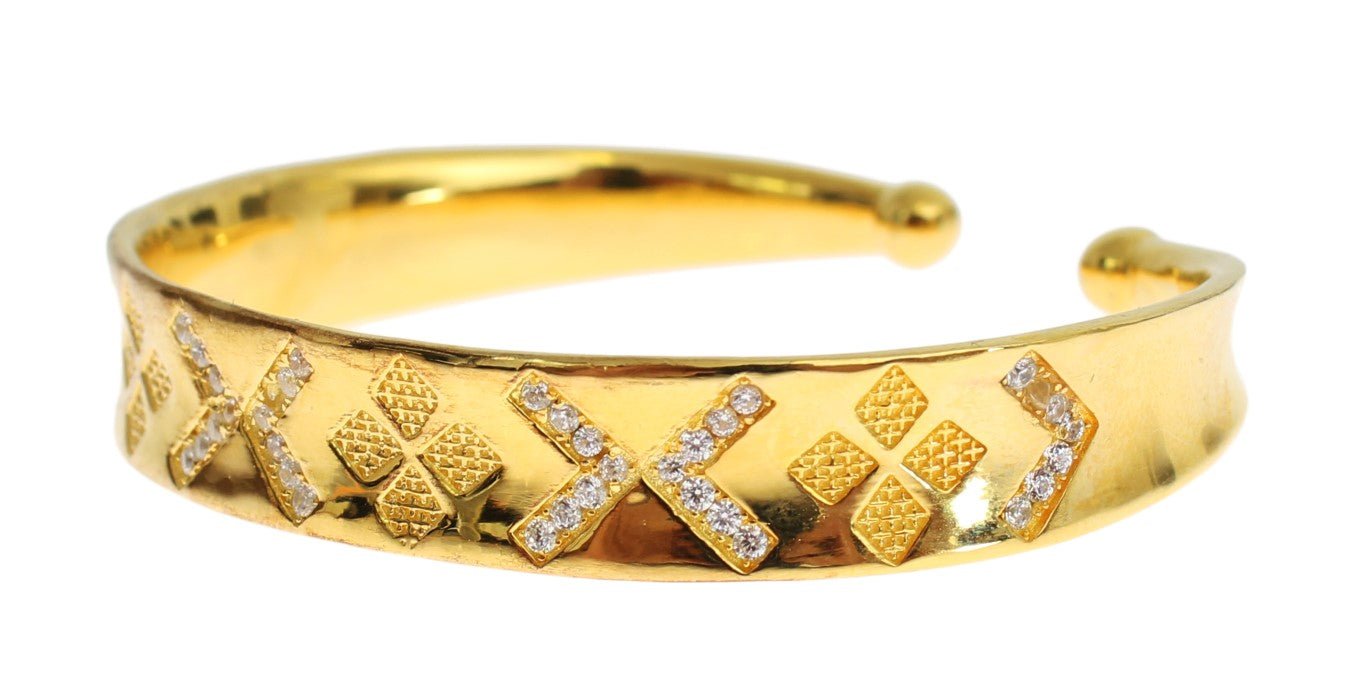 Nialaya CZ Gold Sterling 925 Silver Bangle Bracelet - Fizigo