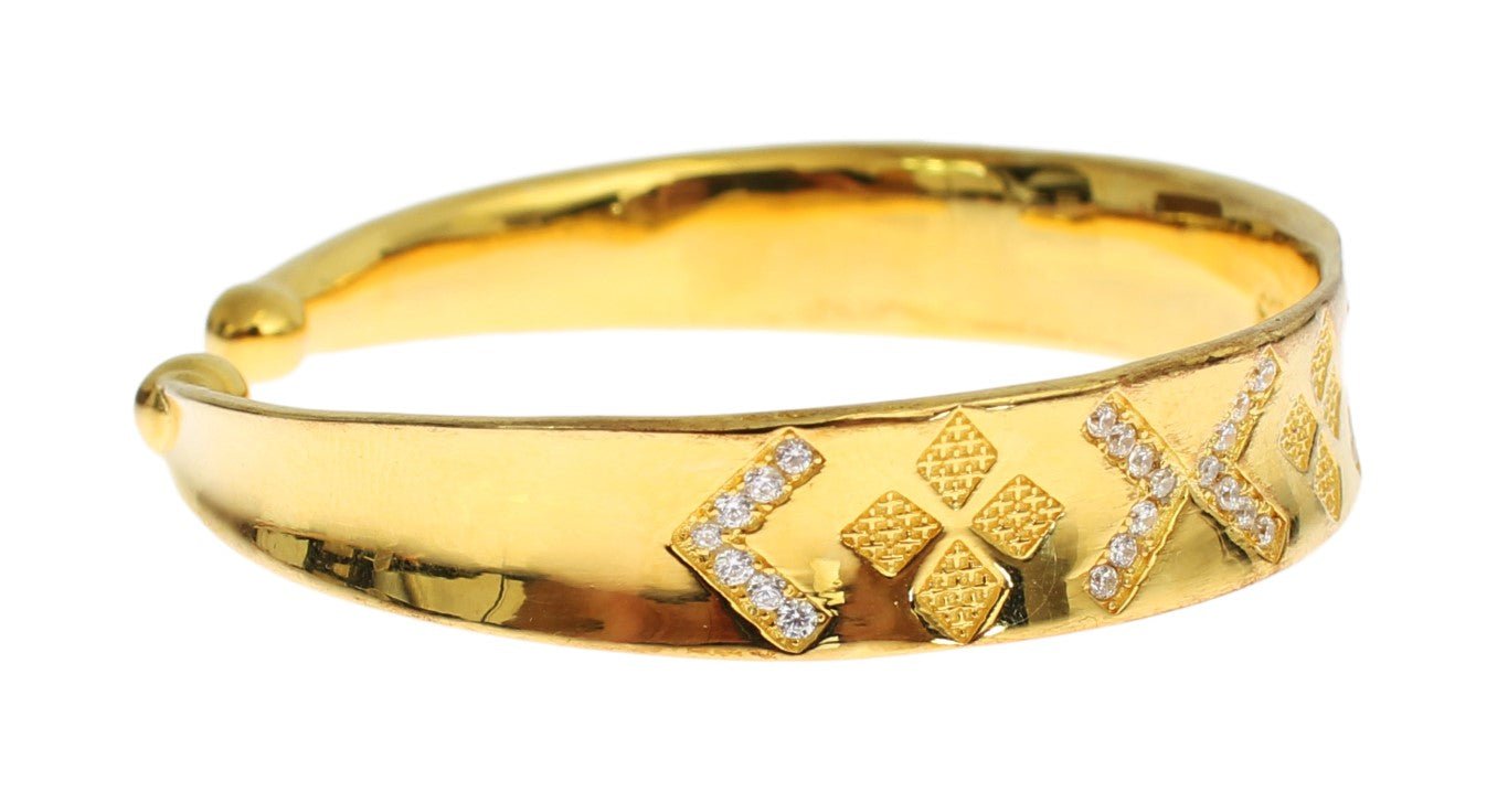 Nialaya CZ Gold Sterling 925 Silver Bangle Bracelet - Fizigo