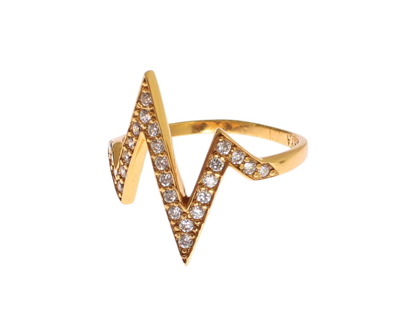 Nialaya Gold 925 Silver Womens Clear CZ 18K Ring - Fizigo