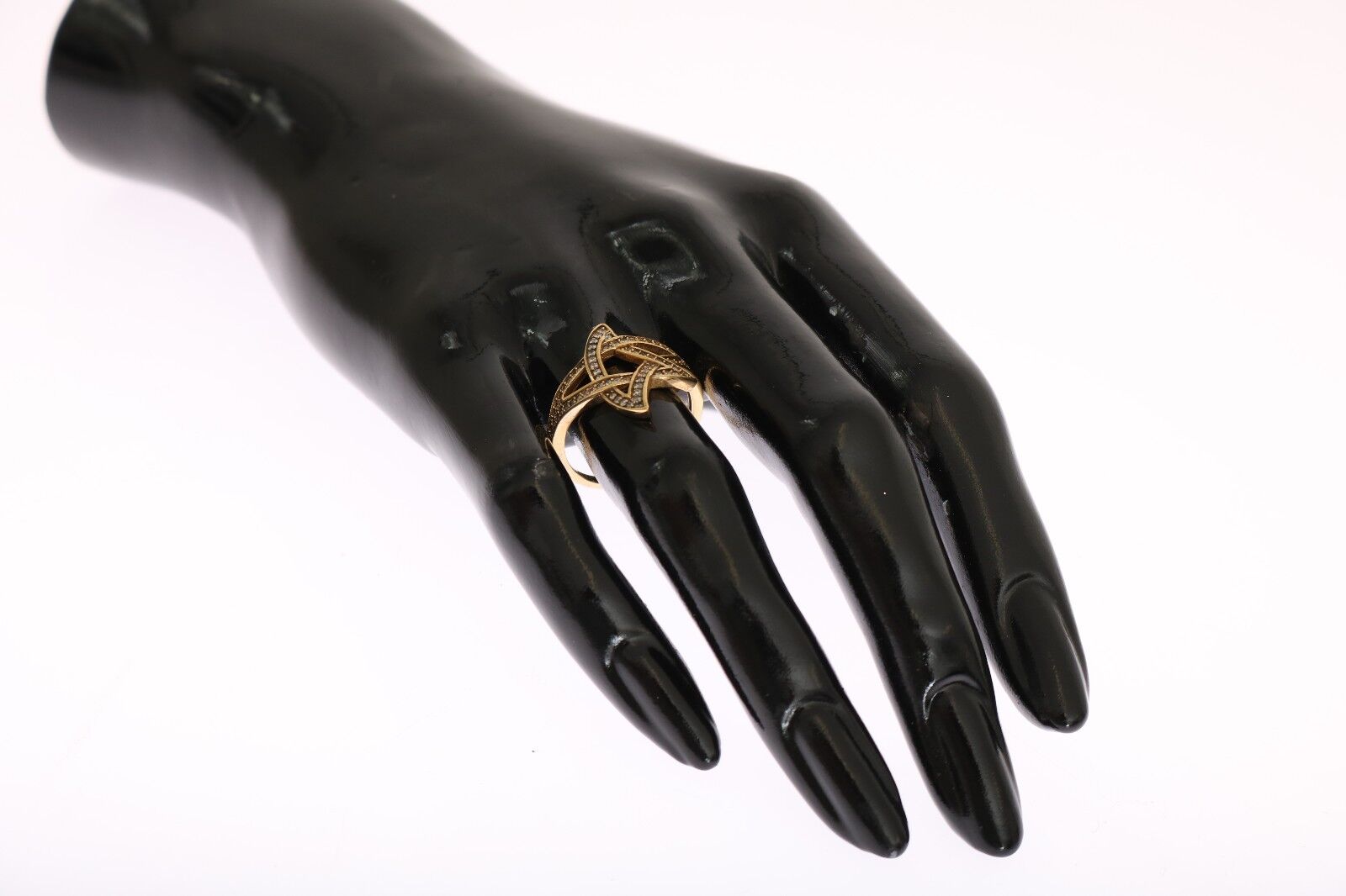 Nialaya Gold Star Clear CZ Gold 925 Silver Ring - Fizigo
