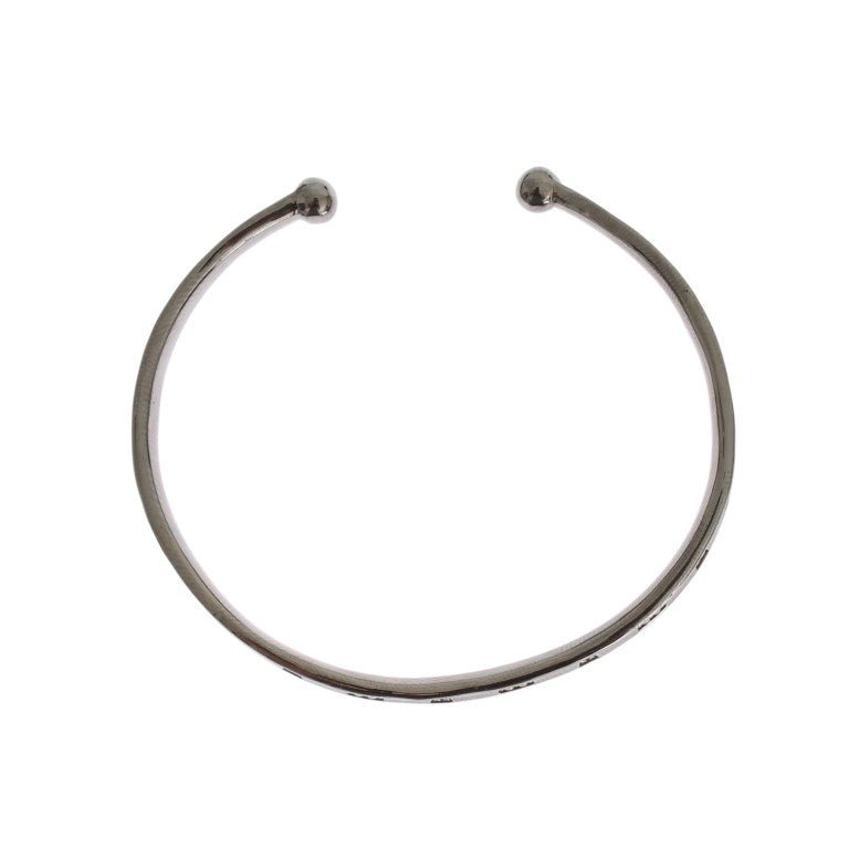Nialaya Gray Rhodium 925 Silver Bangle Bracelet - Fizigo