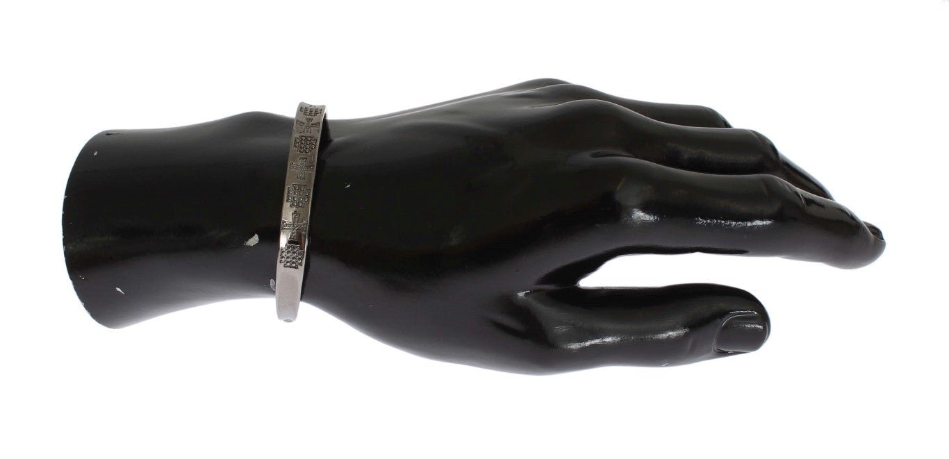 Nialaya Gray Rhodium 925 Silver Bangle Bracelet - Fizigo