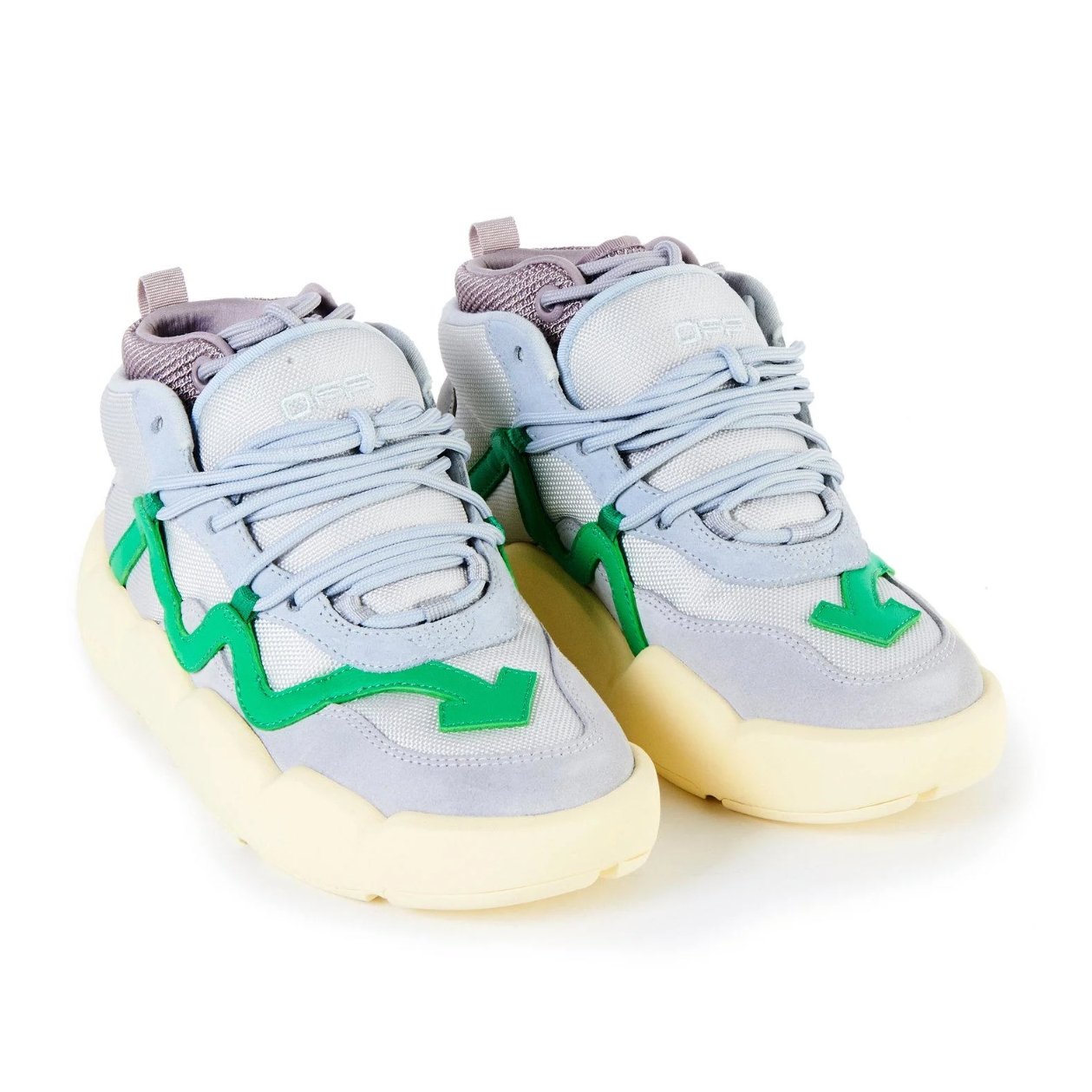 Off-White Gray Polyester Sneaker - Fizigo