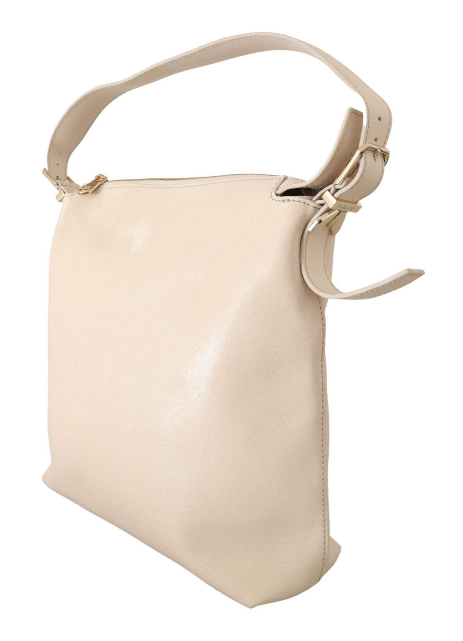 Patrizia Pepe Off White Leather Shoulder Strap Women Handbag - Fizigo