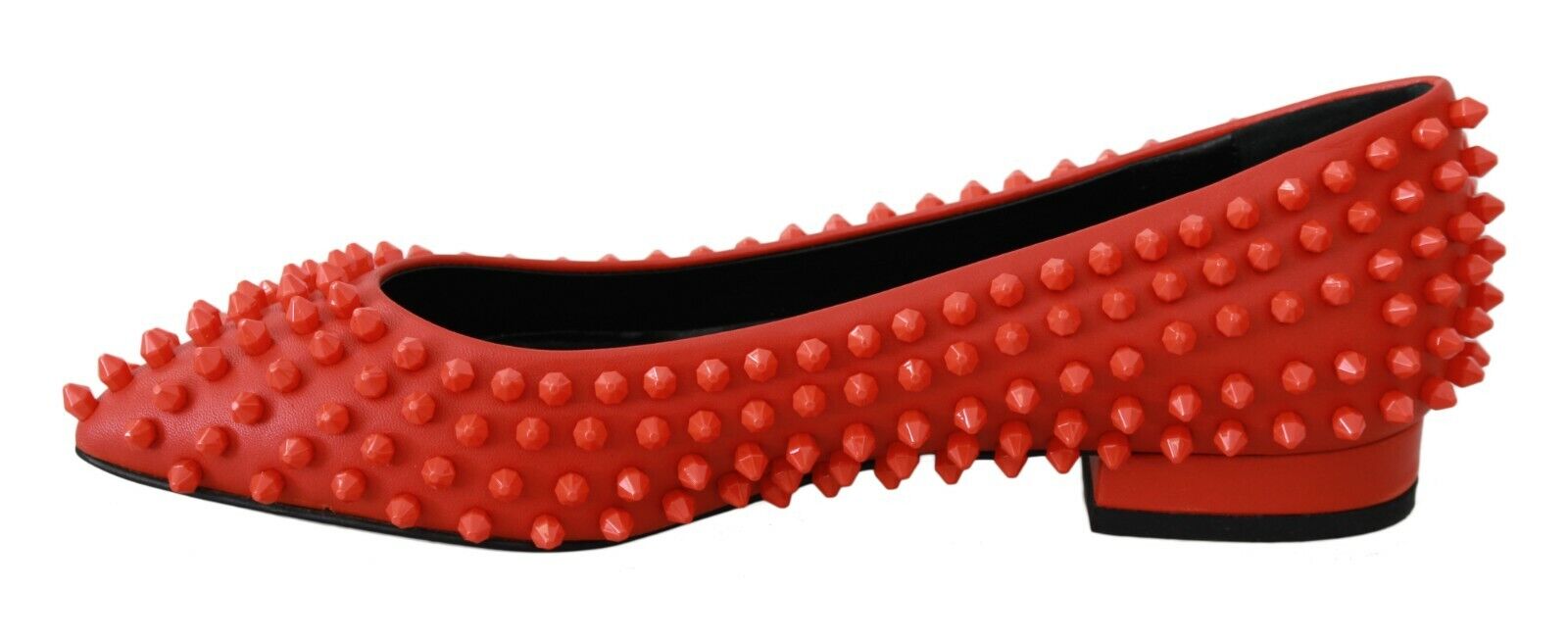 Philipp Plein Orange Leather Ballerina WHAT I DO Flats Shoes - Fizigo
