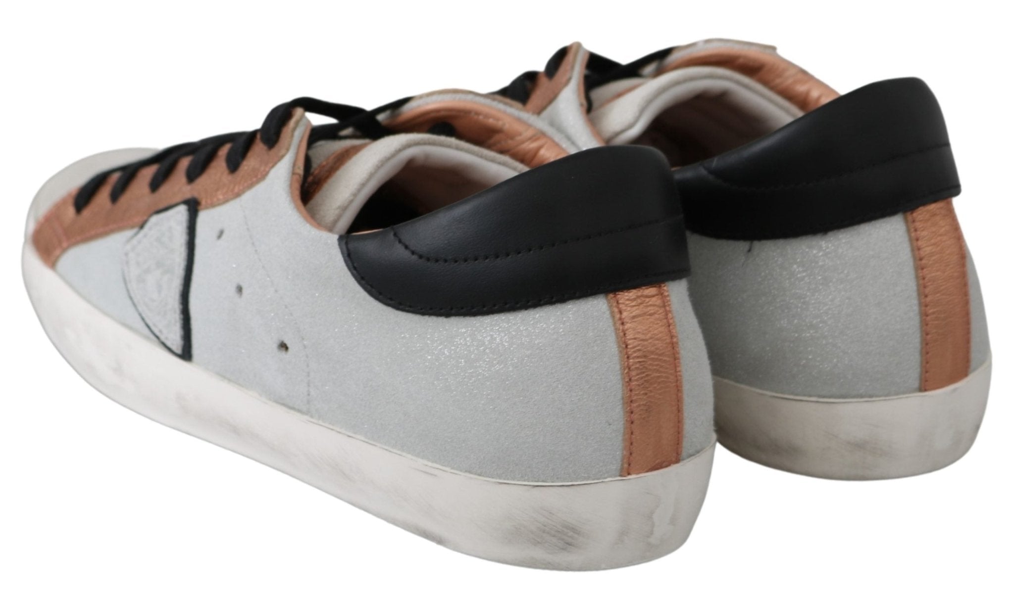 Philippe Model Gray Rose Leather Casual Mens Sneakers Shoes - Fizigo
