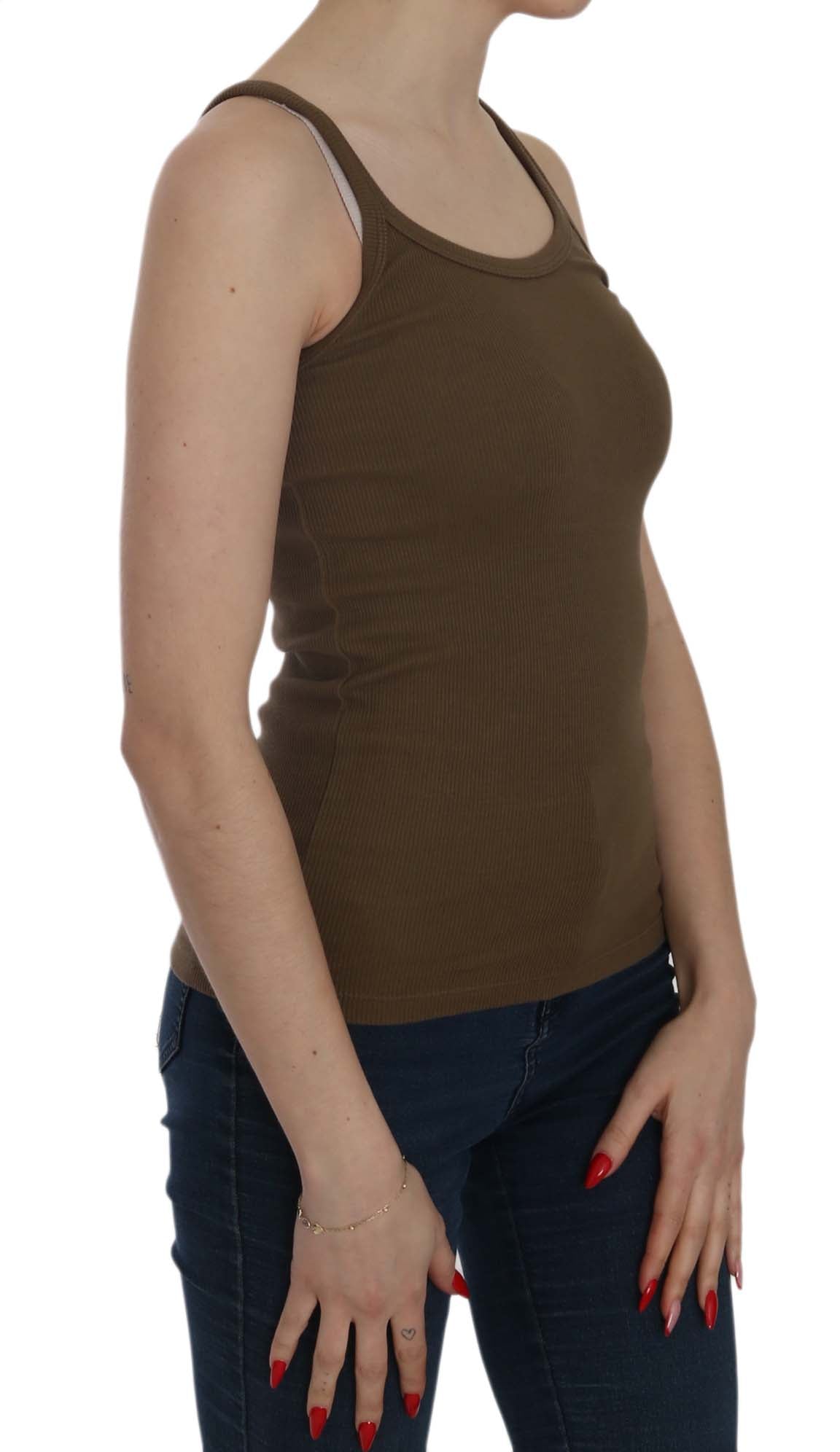 PINK MEMORIES Brown Sleeveless Spaghetti Strap Blouse Top - Fizigo