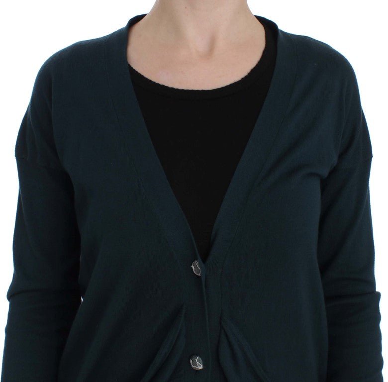 PINK MEMORIES Green Button Down Cardigan Sweater - Fizigo