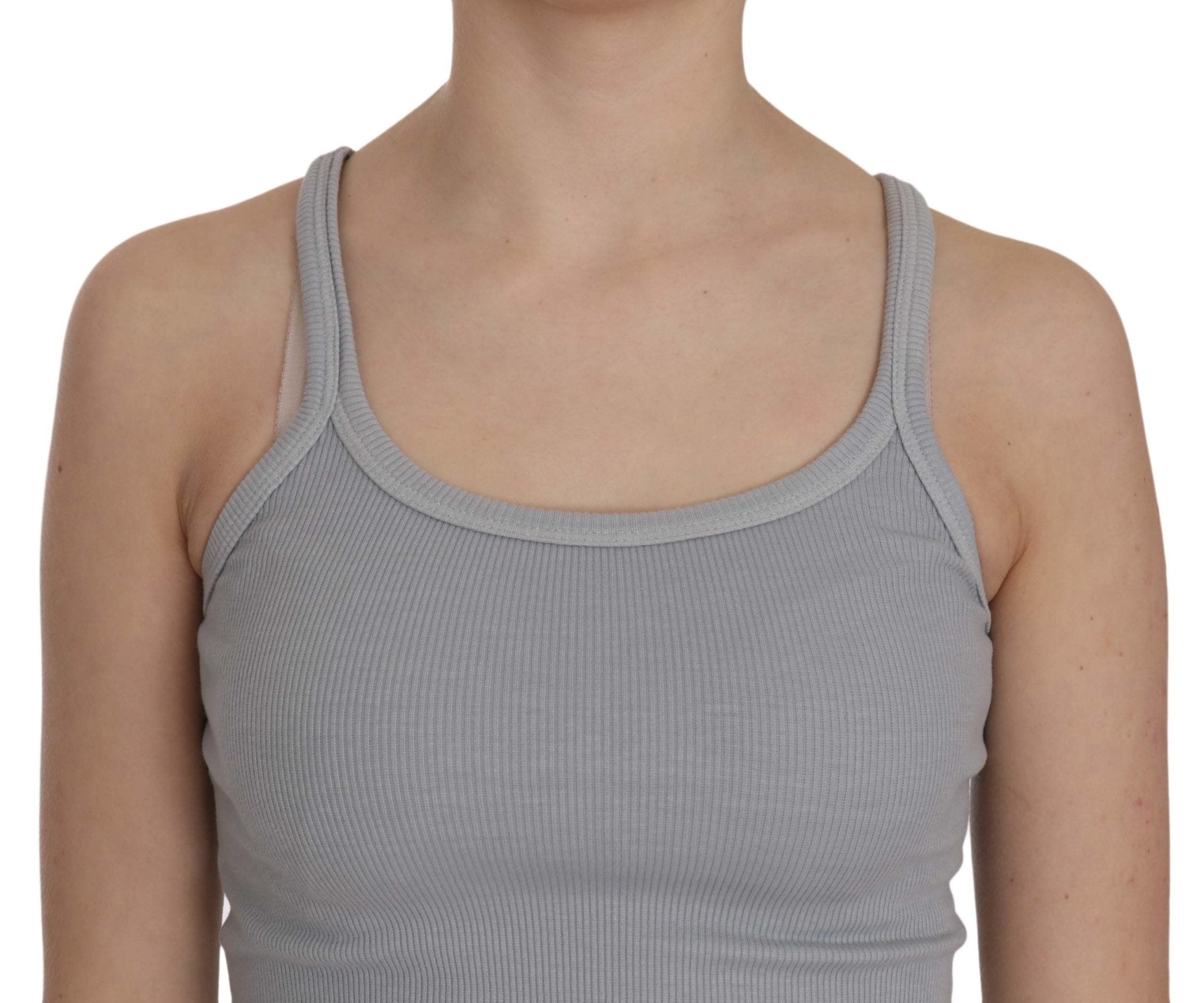 PINK MEMORIES Light Grey Sleeveless Spaghetti Strap Blouse - Fizigo
