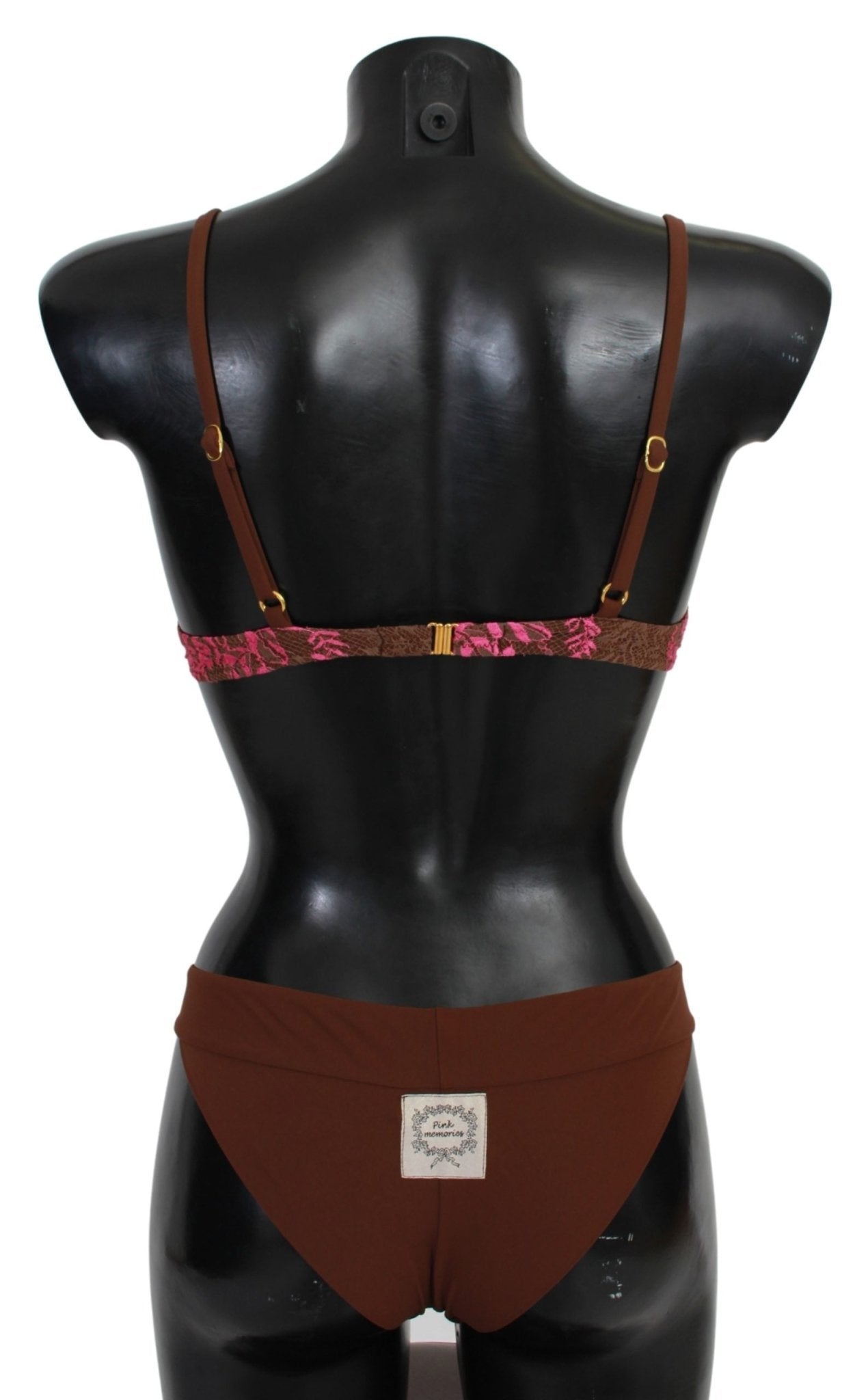 PINK MEMORIES Pink Brown Two Piece Swimsuit Beachwear - Fizigo
