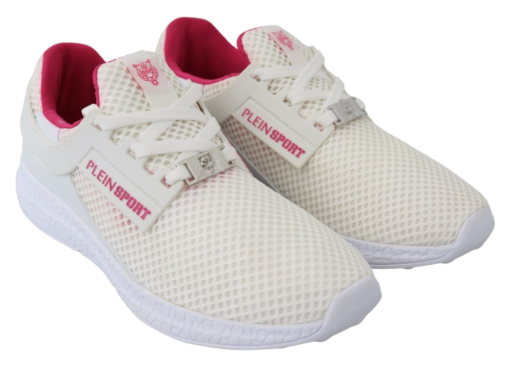 Plein Sport White Polyester Runner Becky Sneakers Shoes - Fizigo