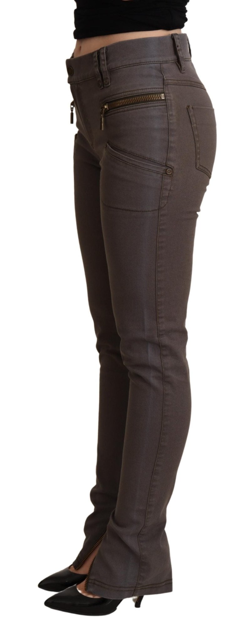 PLEIN SUD Brown Cotton Stretch Skinny Denim Jeans - Fizigo
