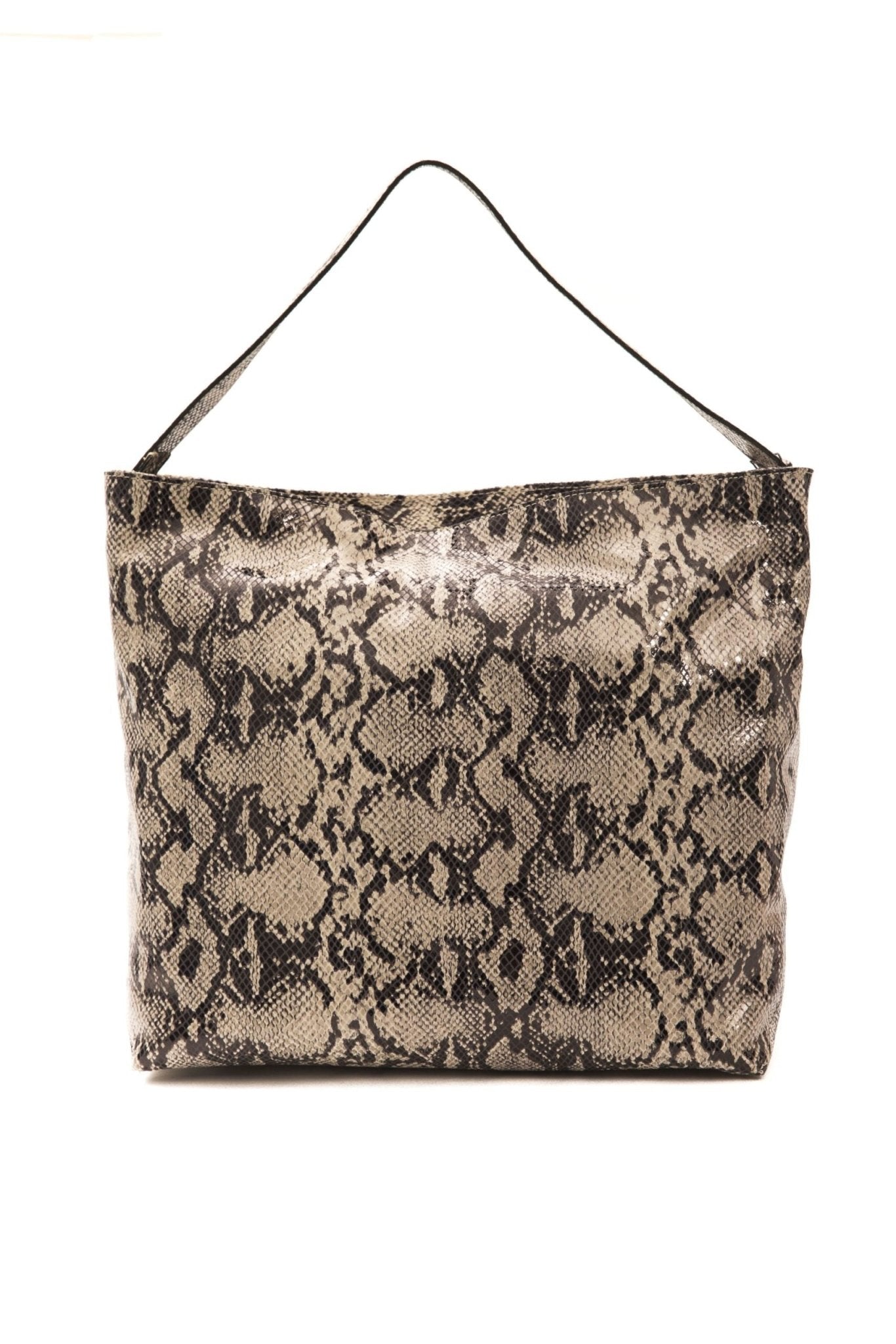 Pompei Donatella Gray Leather Shoulder Bag - Fizigo