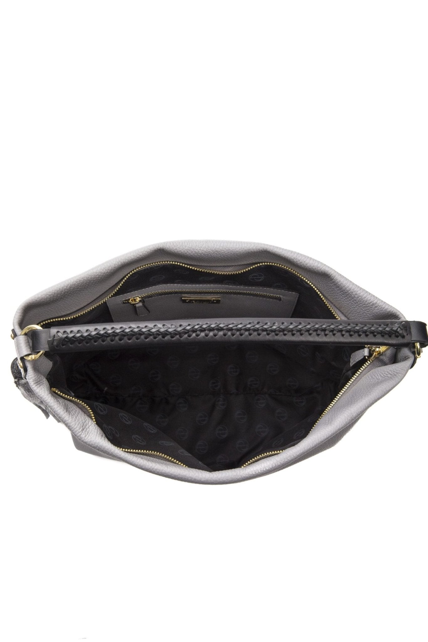 Pompei Donatella Gray Leather Shoulder Bag - Fizigo