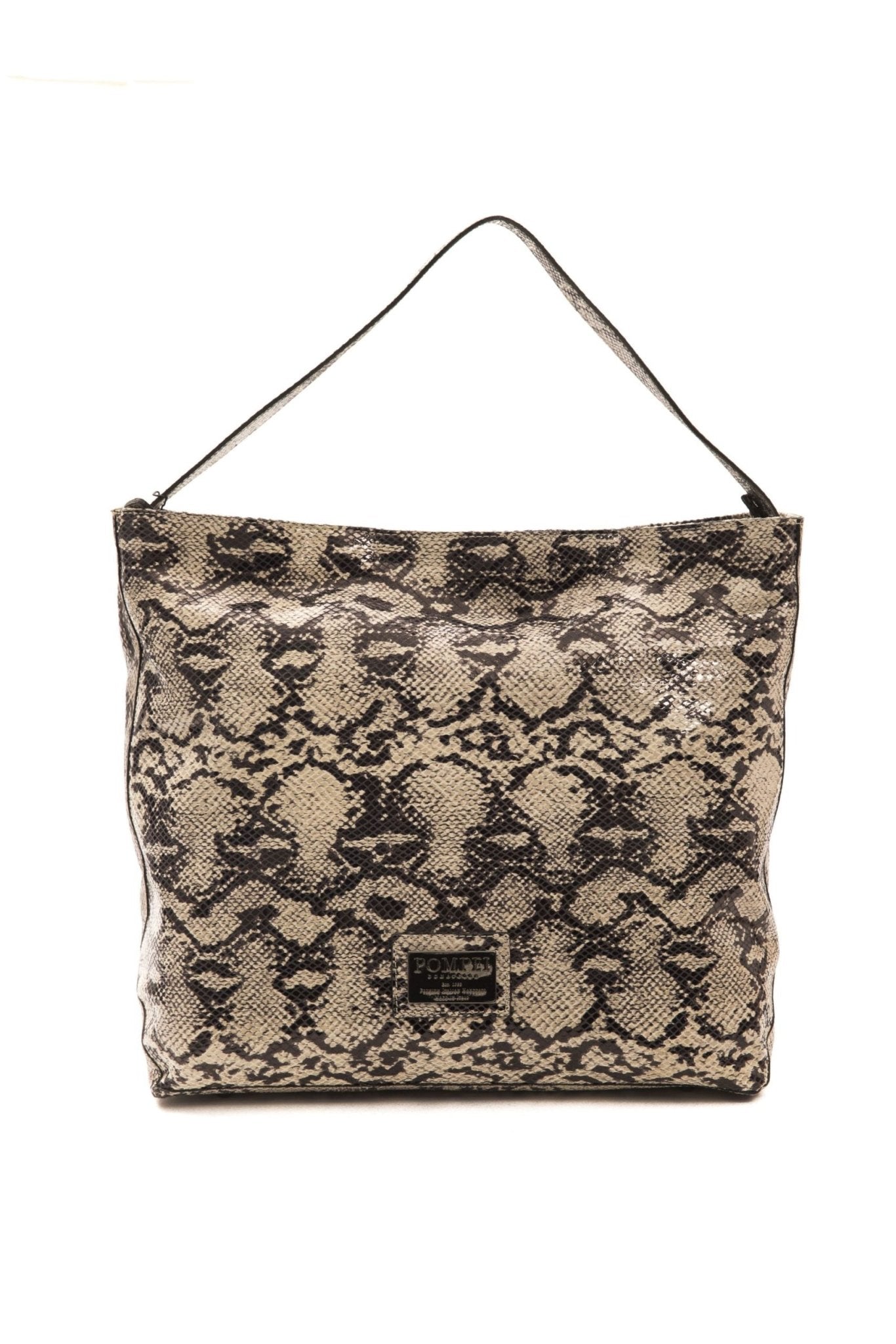 Pompei Donatella Gray Leather Shoulder Bag - Fizigo