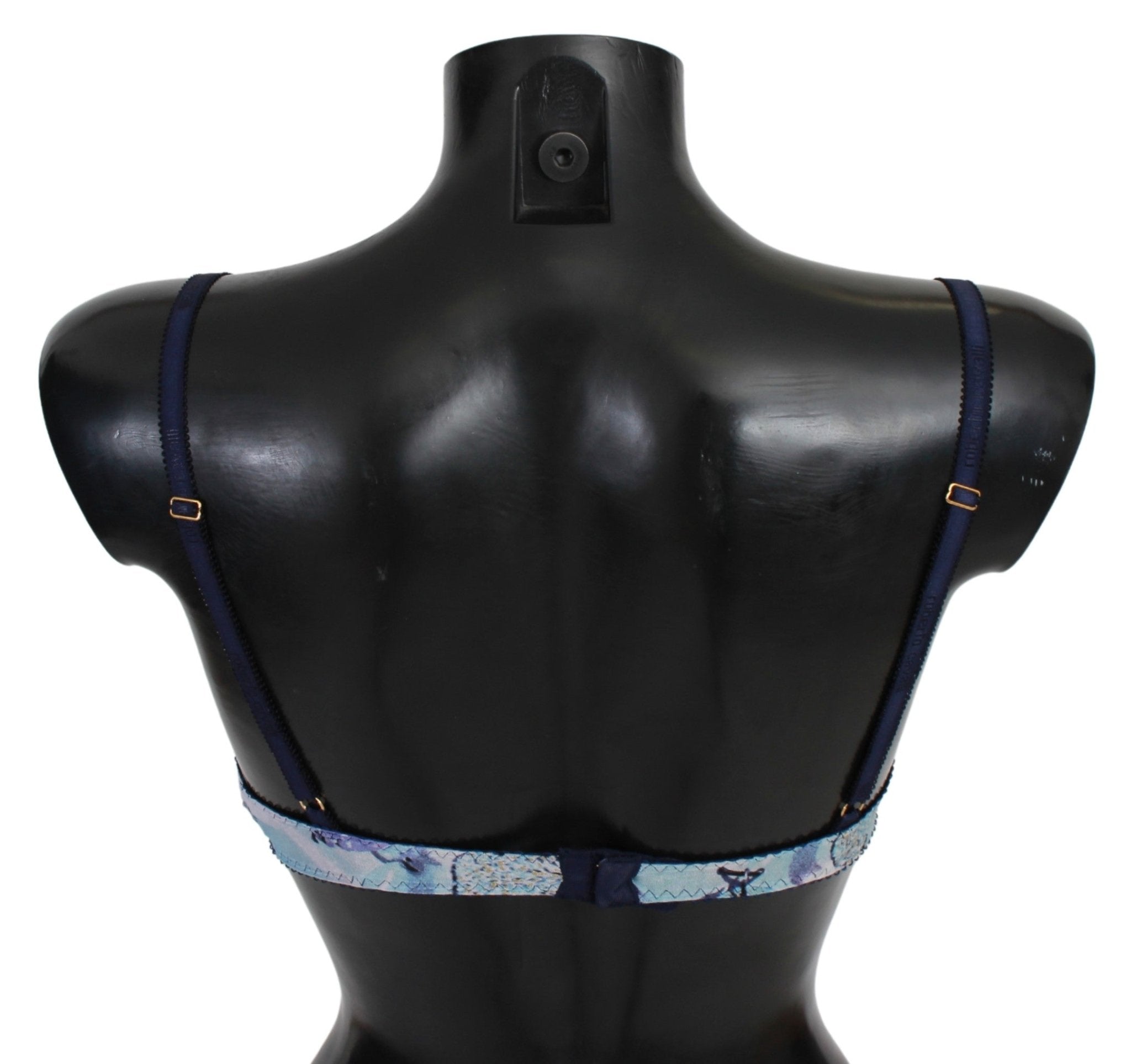 Roberto Cavalli Blue Printed Nylon Reggiseno Bra Underwear - Fizigo