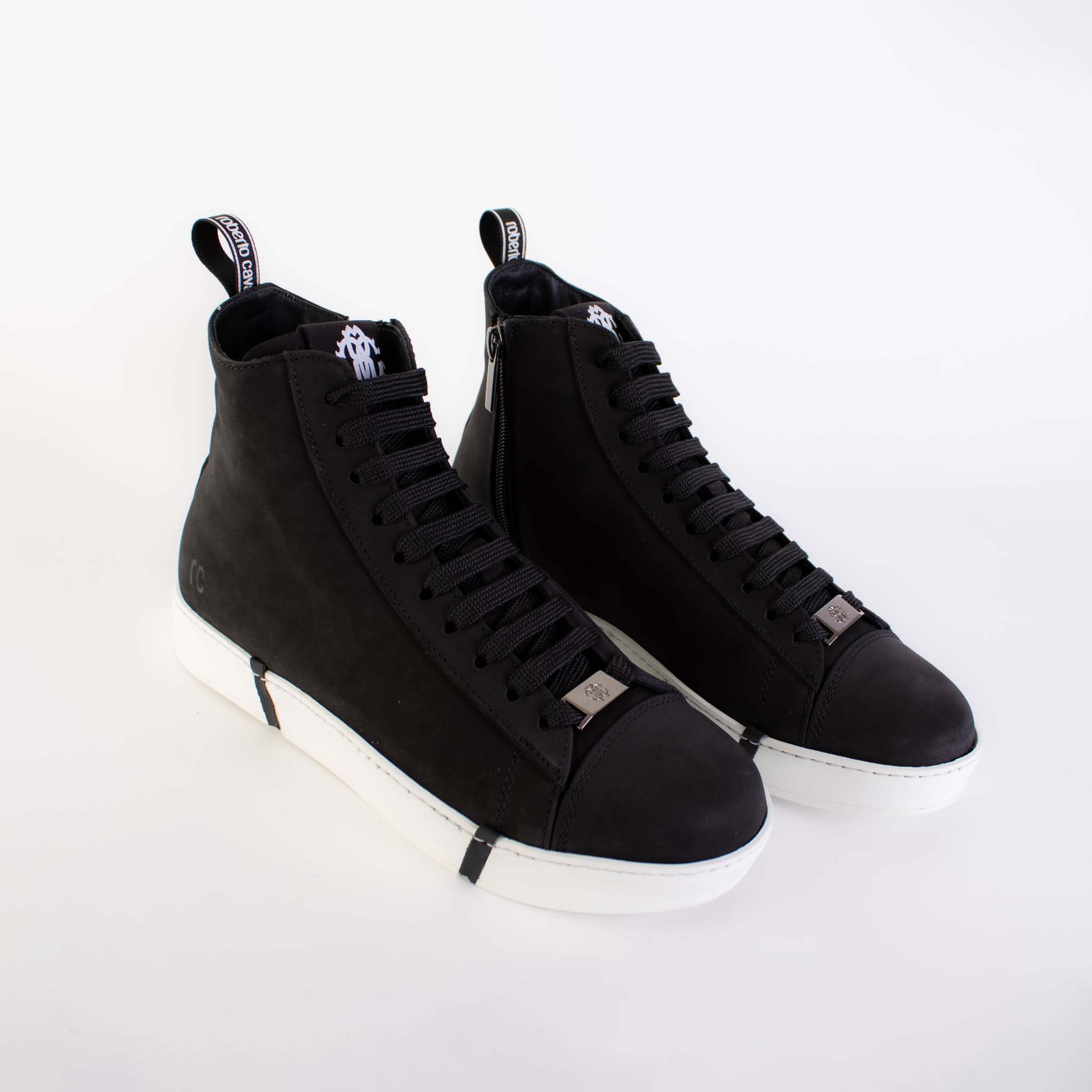 Roberto Cavalli Embossed Hi-Top Sneakers - Fizigo