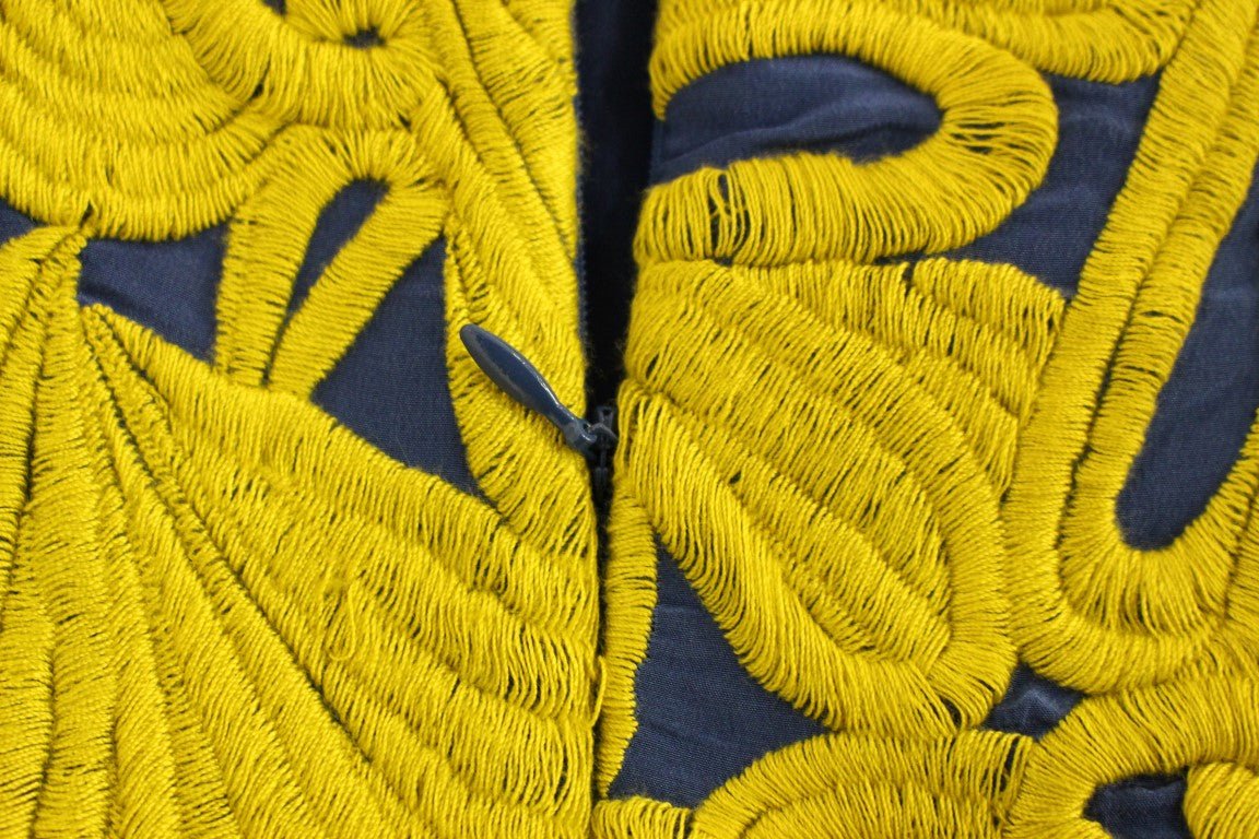 Sachin & Babi Blue Yellow Strapless Bubble Mini Shift Dress - Fizigo