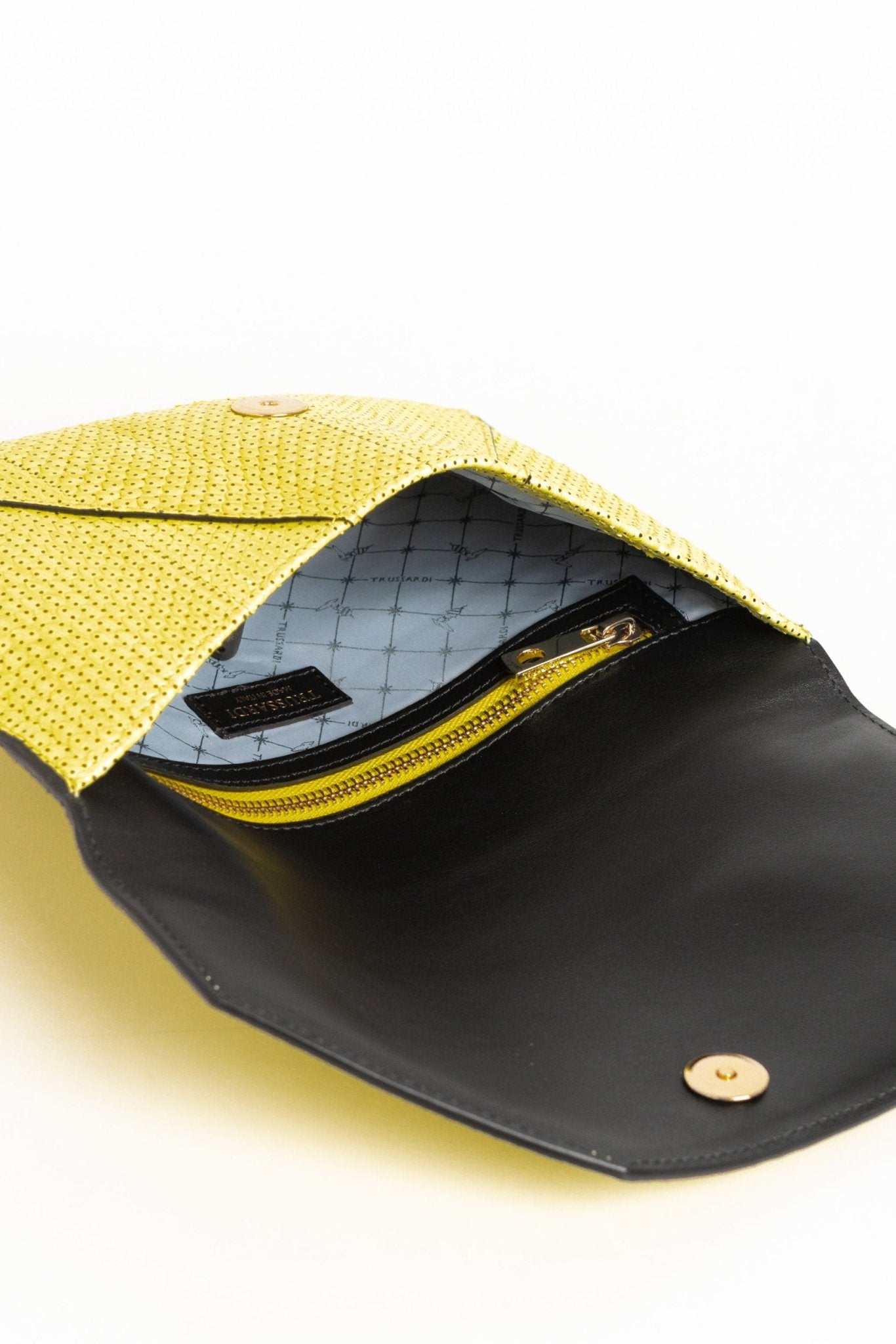 Trussardi Yellow Leather Clutch Bag - Fizigo
