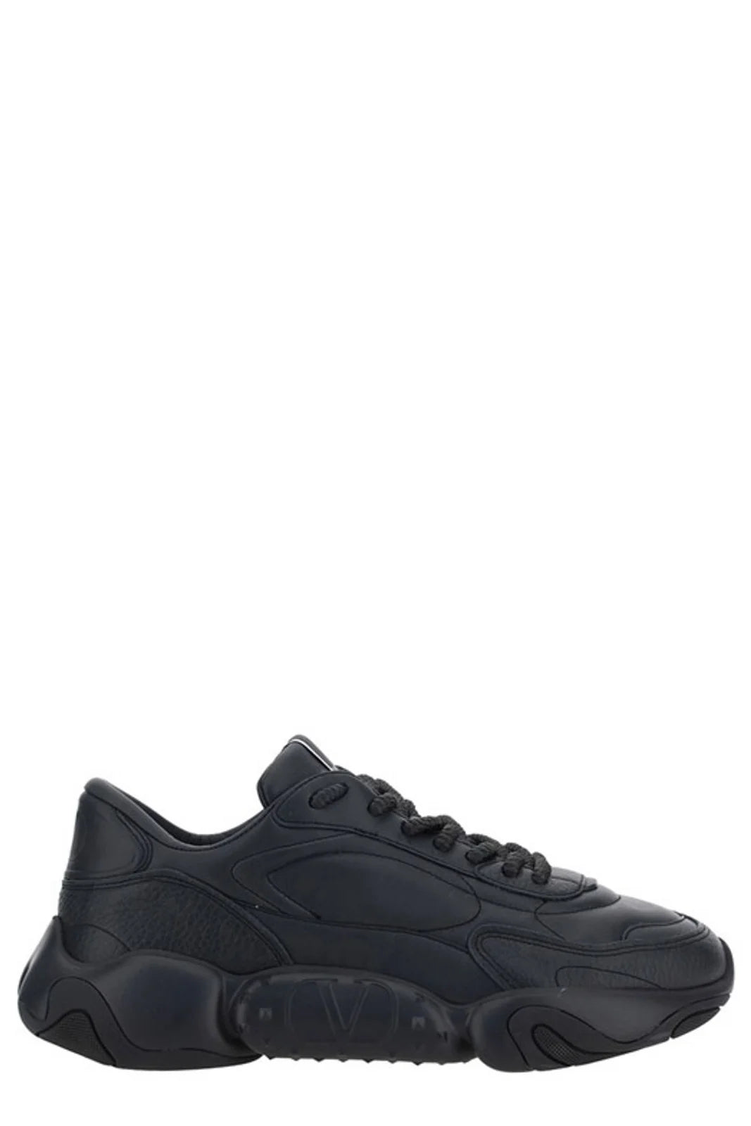 Valentino Black Calf Leather Garavani Sneakers - Fizigo